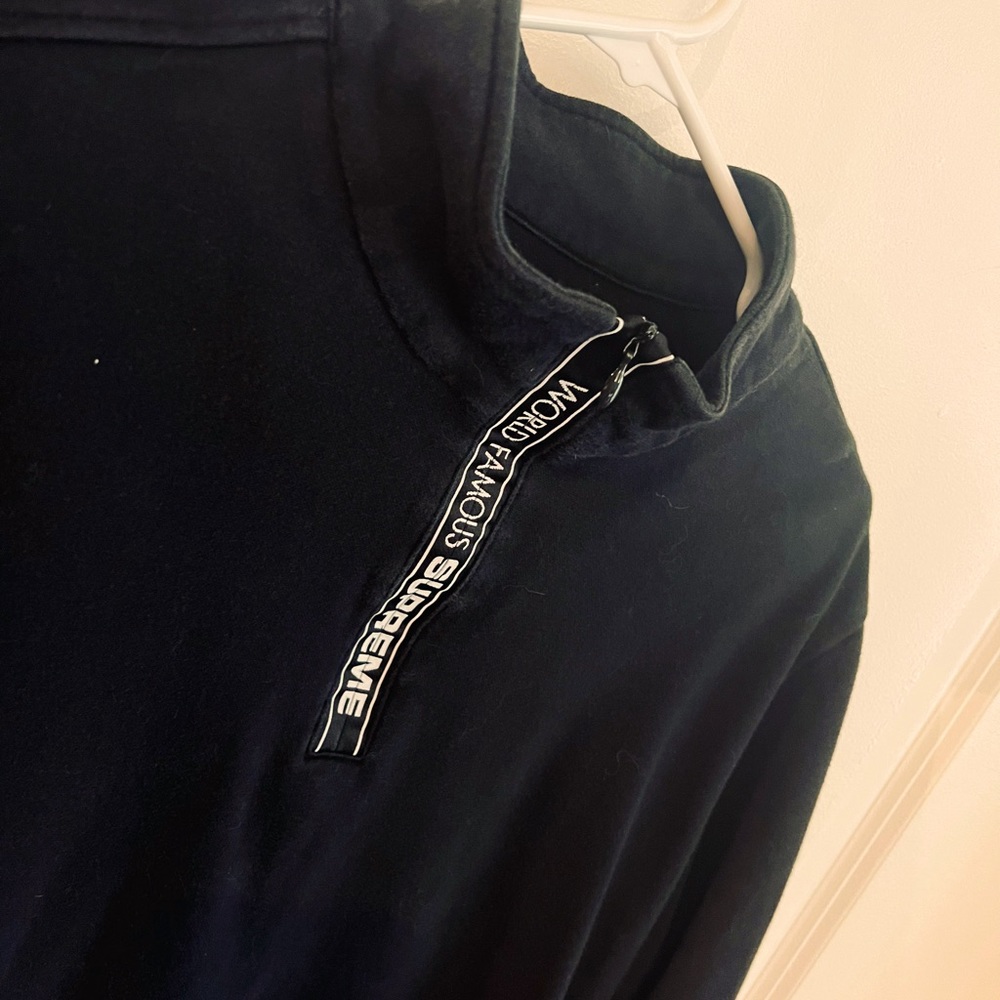 Supreme world famous crew neck zipped front sweatshirts